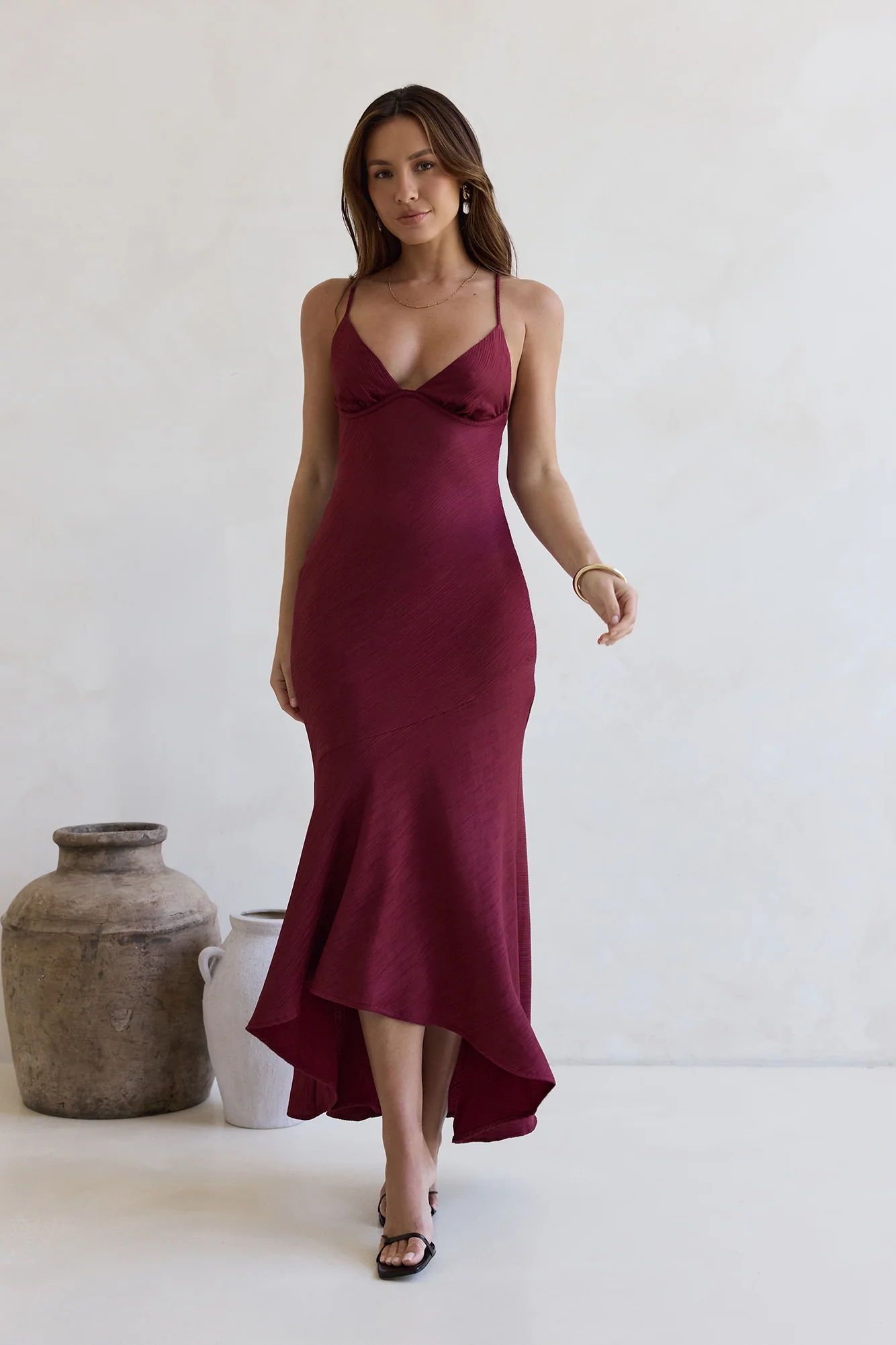Moving Moments Maxi Dress Burgundy - luluinthesky