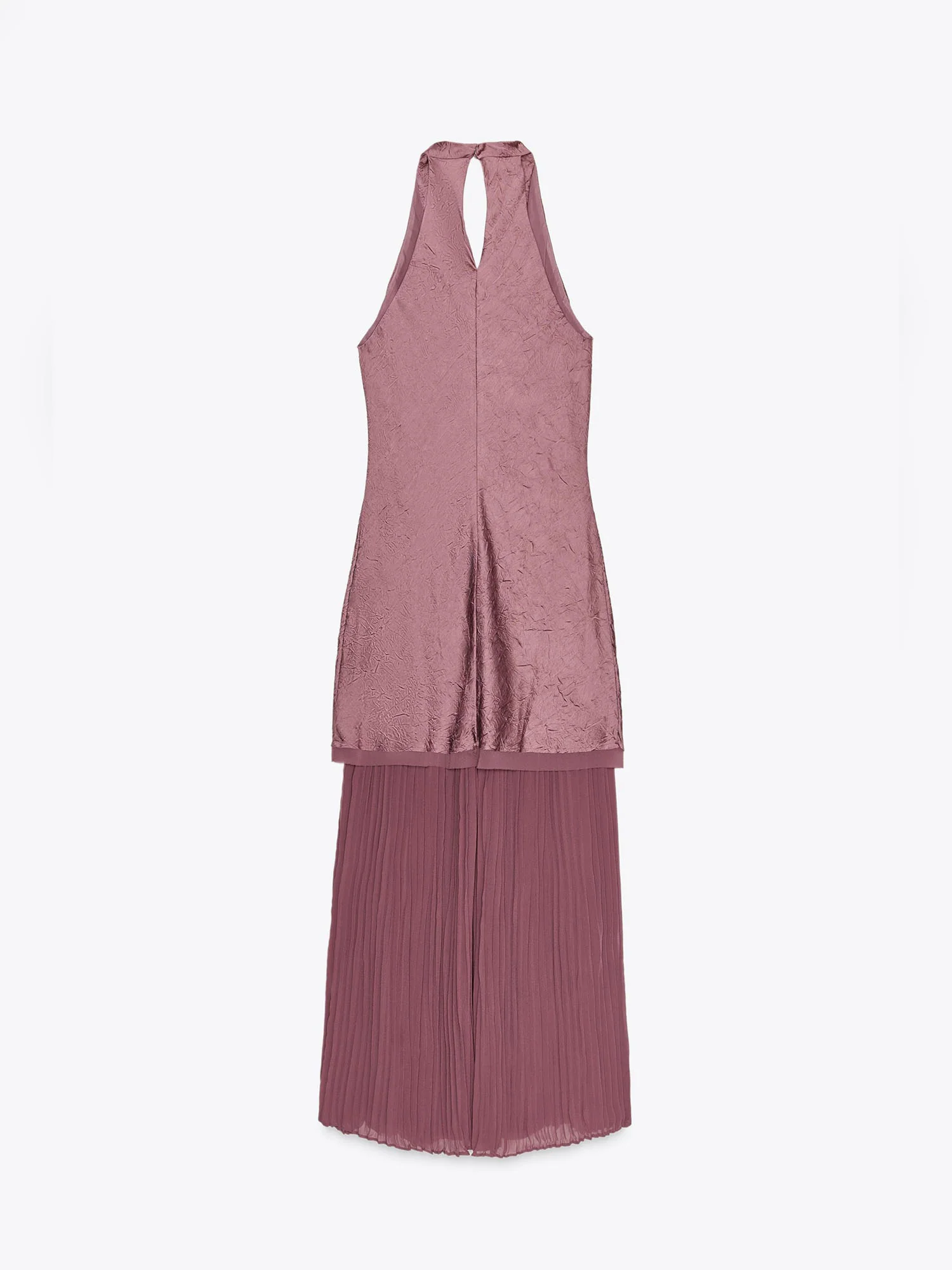Dusty Rose Textured Halter Maxi Dress