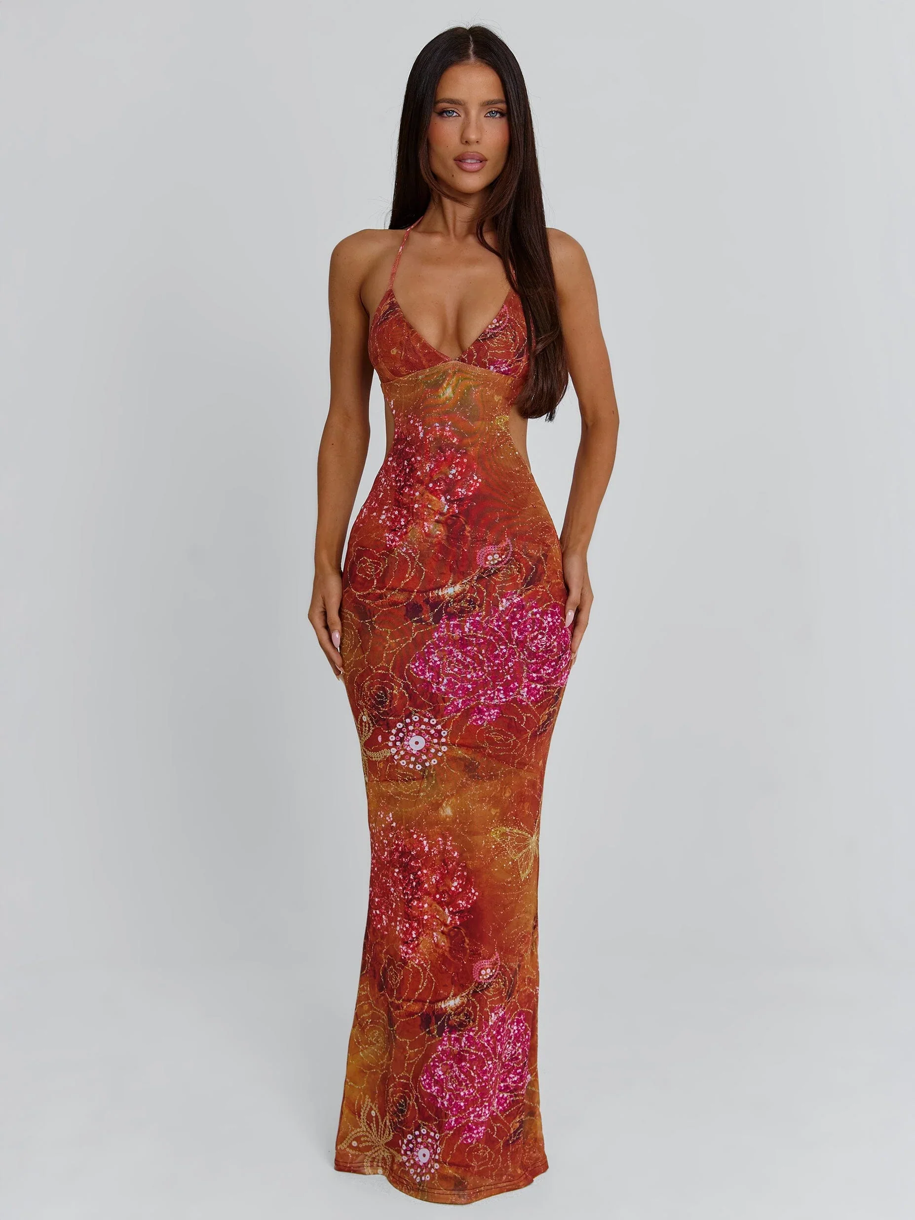 ESMERALDA MAXI DRESS GOLDEN CRYSTAL - luluinthesky