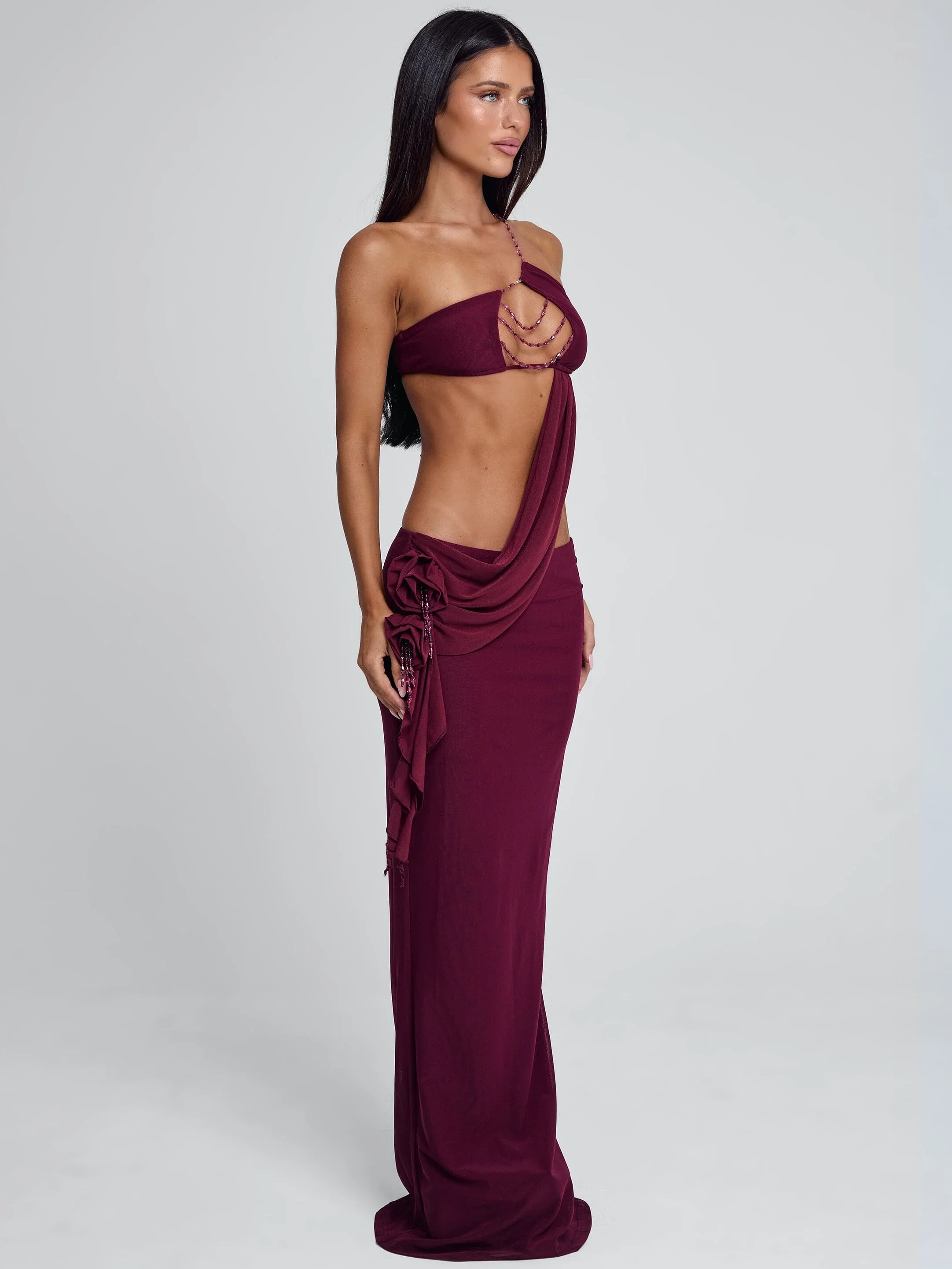 Ellapink RAER MAXI DRESS BURGUNDY