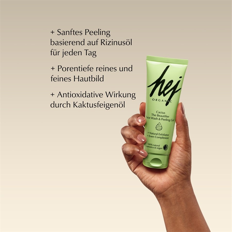 Hej Organic Oczyszczanie Upiększający żel do mycia i peelingu twarzy Kaktus