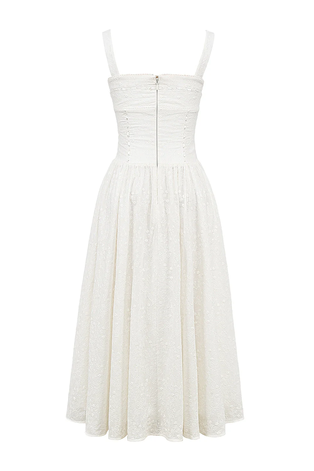 white broderie anglais midi sundress