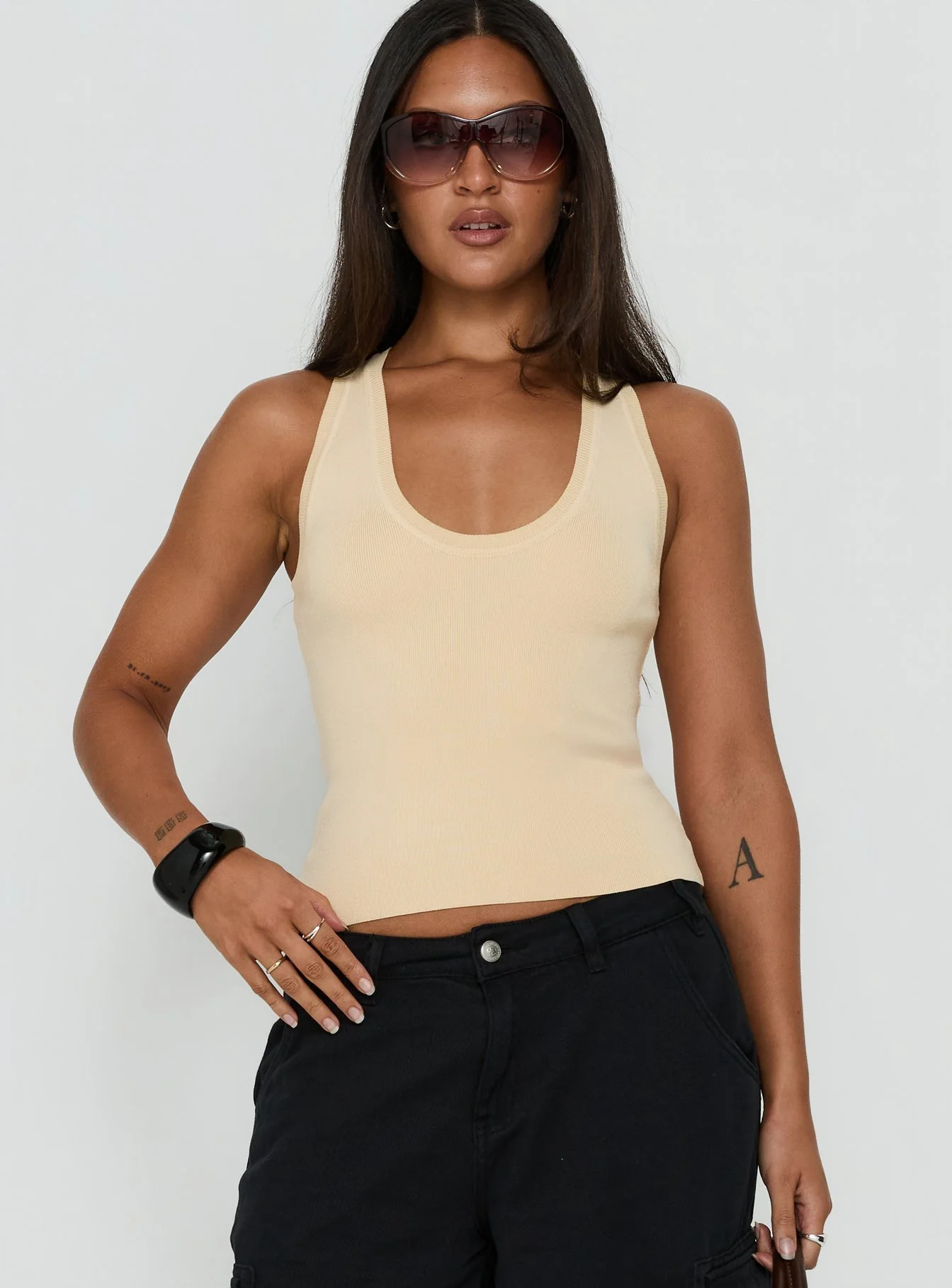Solanah Knit Tank Top Lemon