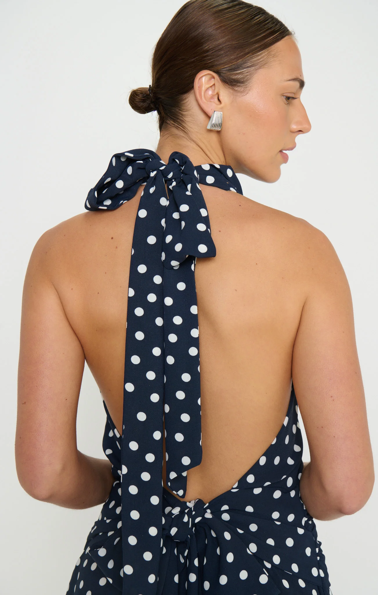Brynn Mini Dress ~ Navy Polka Dot