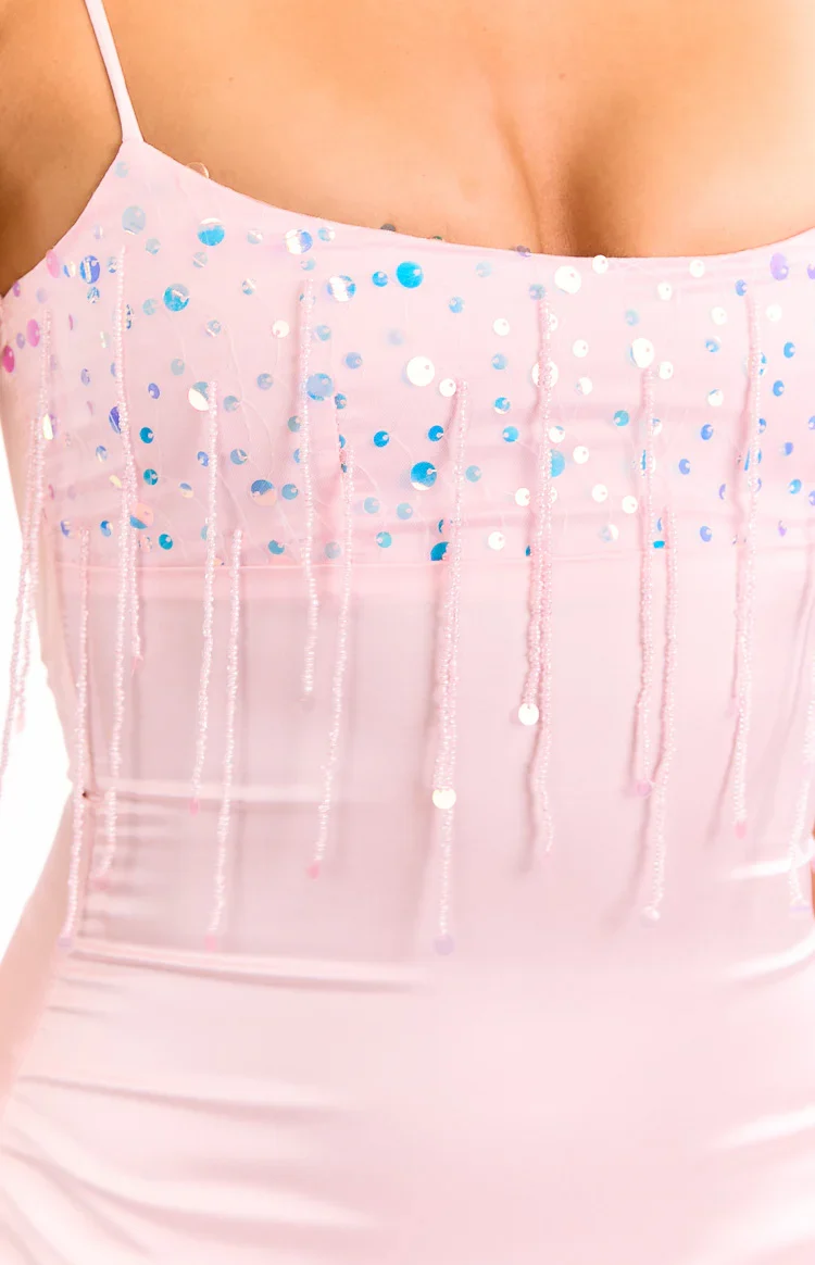 Keane Light Pink Party Mini Dress