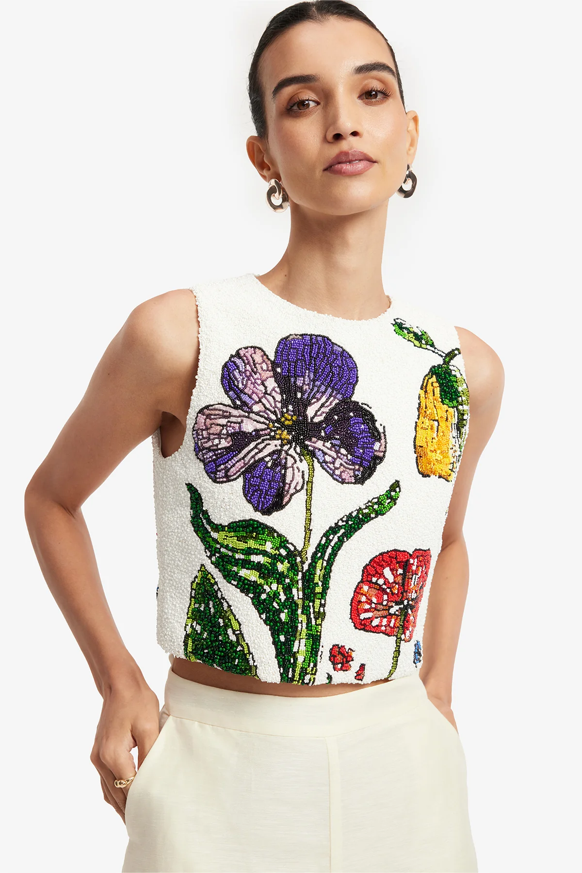 Iris Beaded Top - Wildflowers