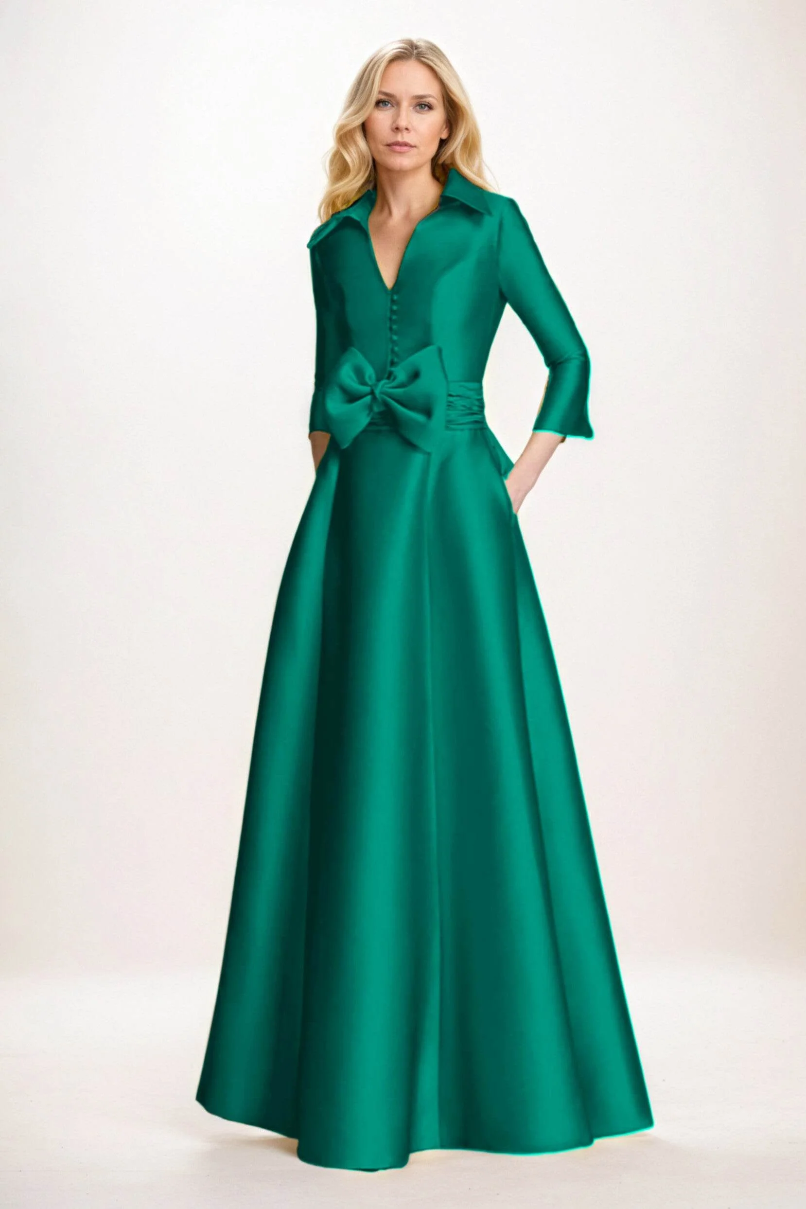 A-Line Maxi Satin Mother of the Bride Dresses CM0402