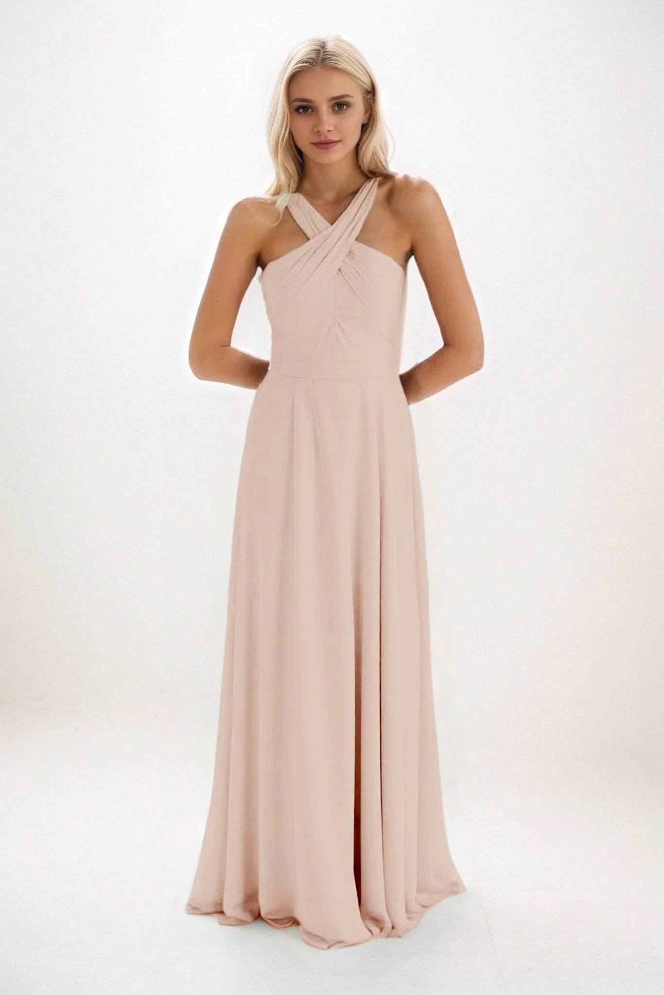 A-Line Maxi Chiffon Bridesmaid Dress CB0824