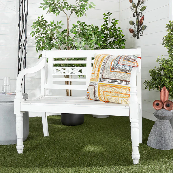White Wooden Bench