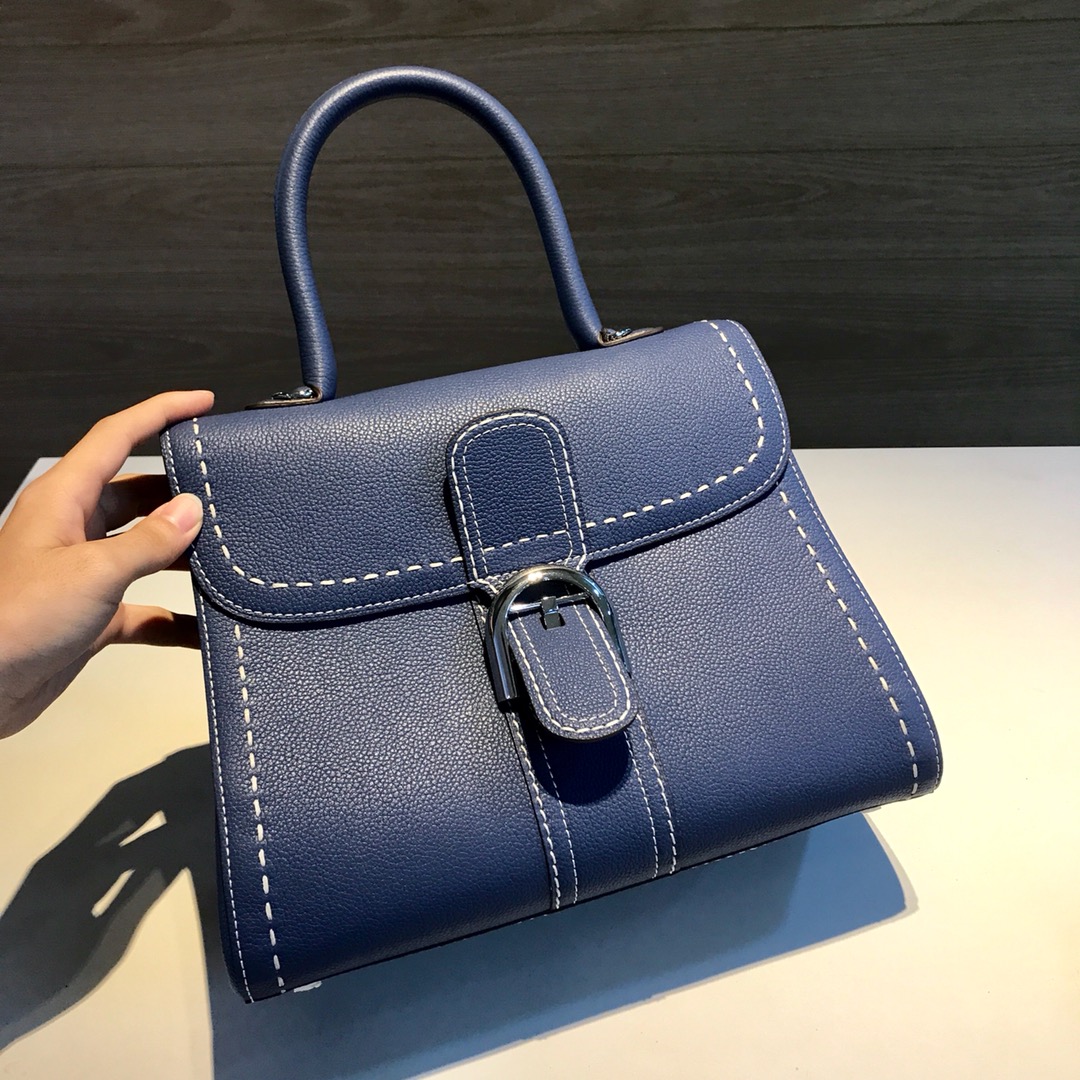 [TOP] Delvaux Brillant Bag Togo Leather  28*13.5*22.5cm - Blue - 711 Luxury