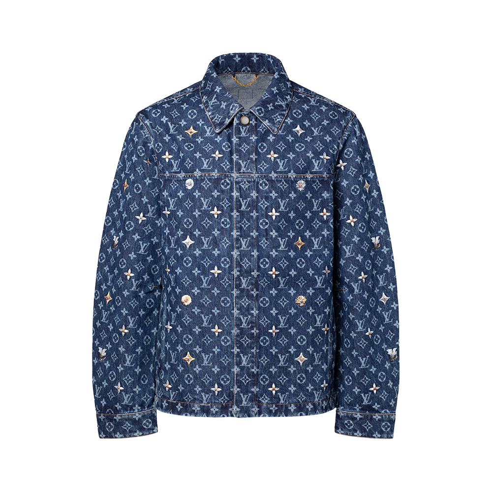 LOUIS VUITTON Monogram Embroidered Denim Overshirt and Skate Pants #387306
