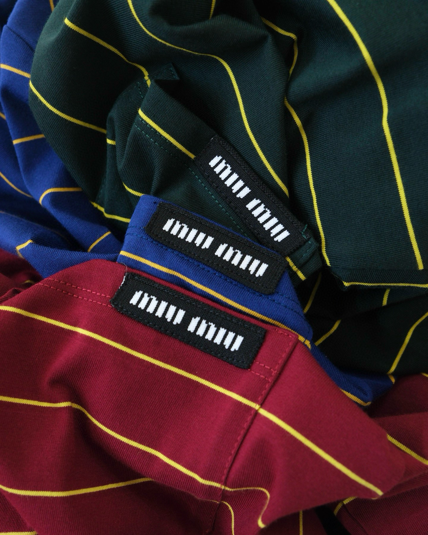 MiuMiu 25ss popular retro striped pocket logo embroidered short-sleeved T-shirt #312558