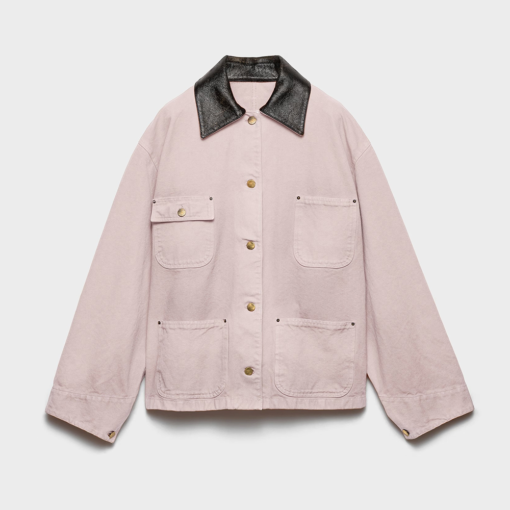 PRADA Pink Canvas Blouson Jacket #381228