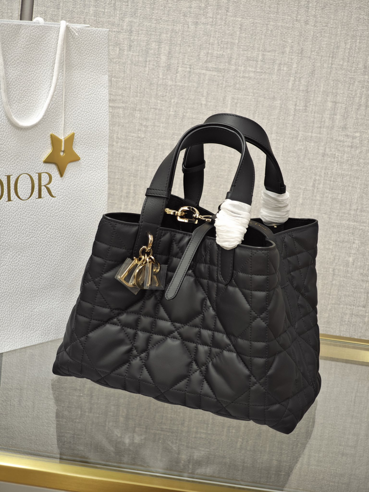 [TOP] Christian Dior Toujours Bag Calfskin Medium 28*21.5*19cm - Black