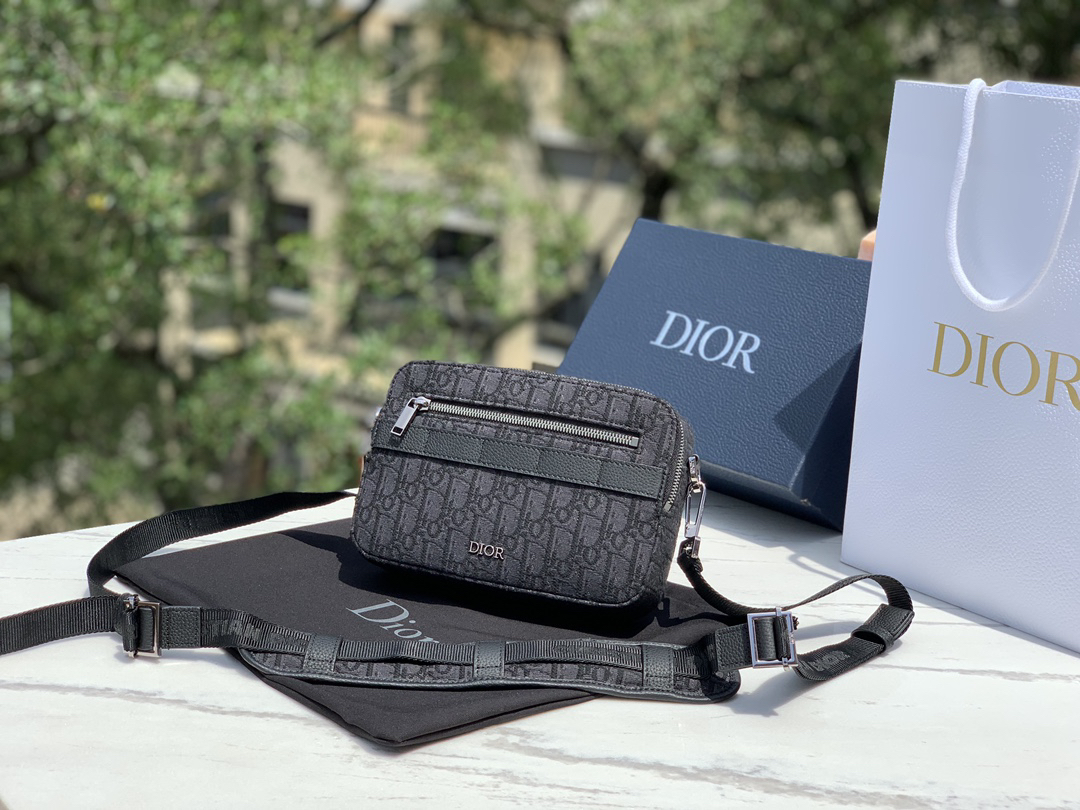 [TOP] Christian Dior Messenger Camera Bag 22x15x6cm - Black - 711 Luxury