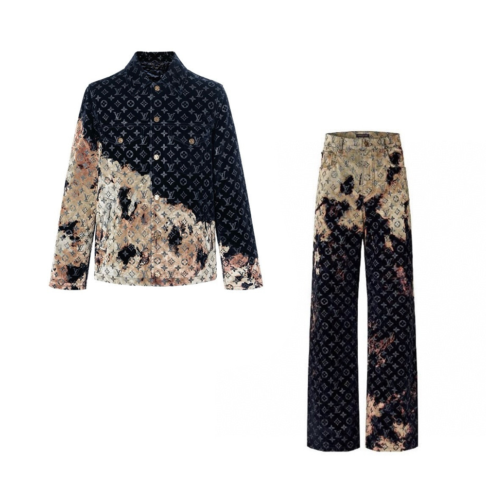 Louis Vuitton Clothing Louis Vuitton Monogram Bleached Denim Jacket and Pants #396319 | Nigo Office