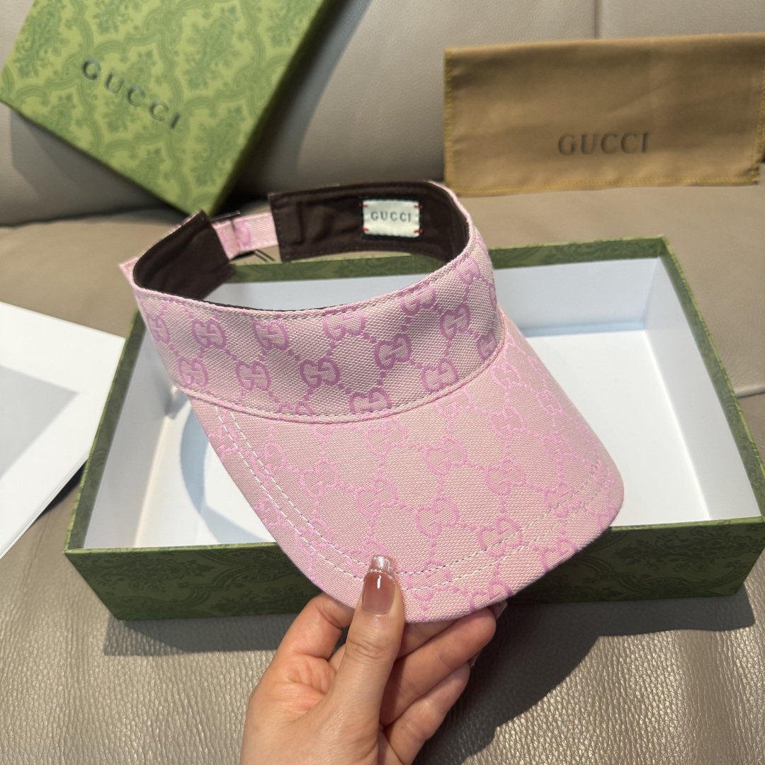 [TOP] GUCCI Sun Hat - Pink - 711 Luxury