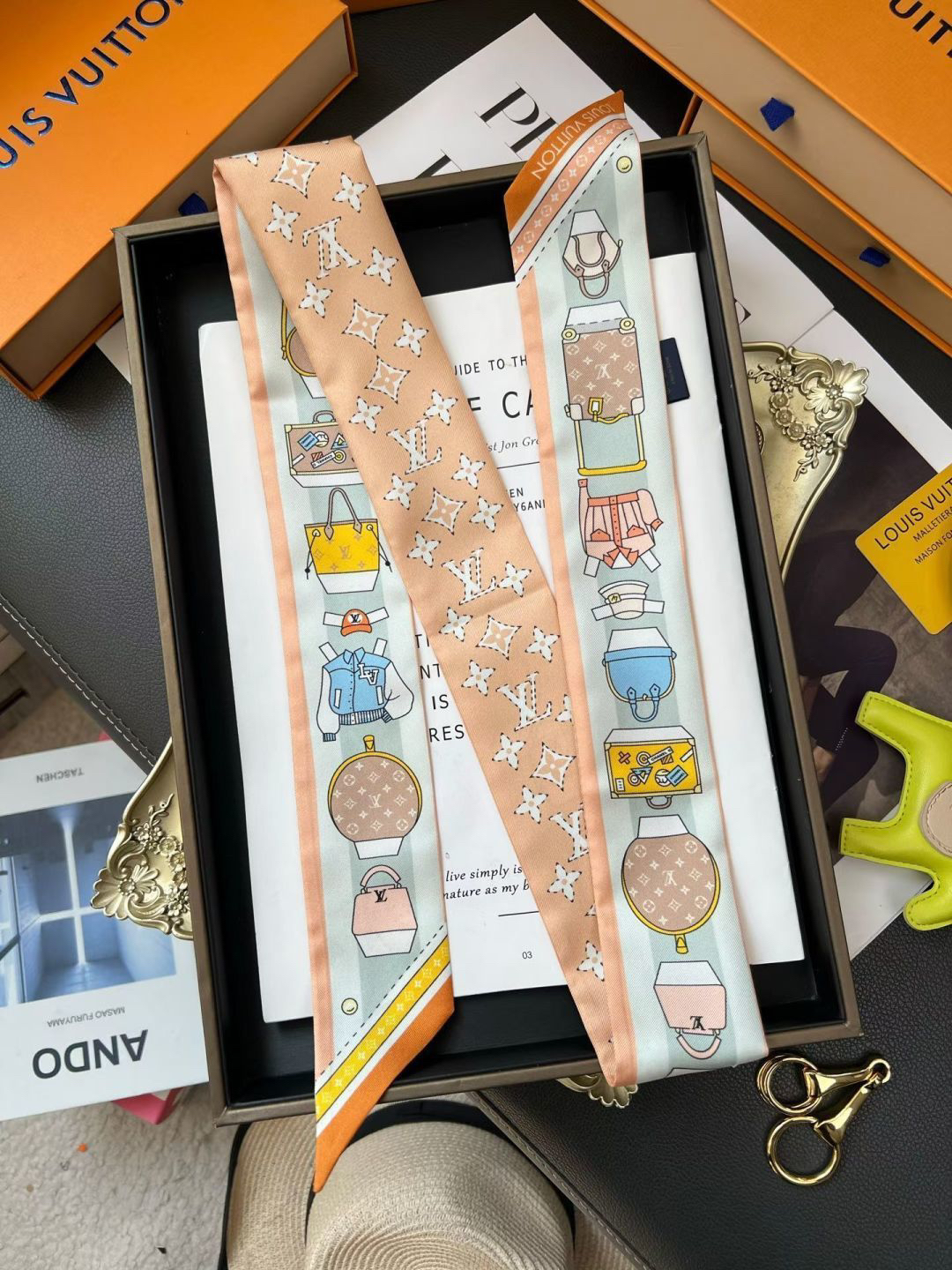 [TOP] Louis Vuitton LV Twilly Scarf 120x5cm - Pink - 711 Luxury