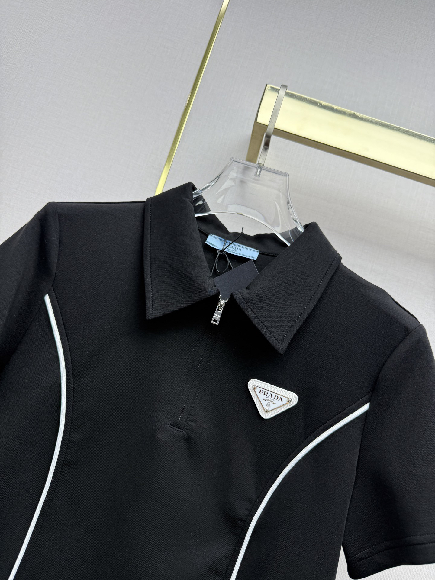 [TOP] PRADA Polo T-shirt + Pants Set - Black