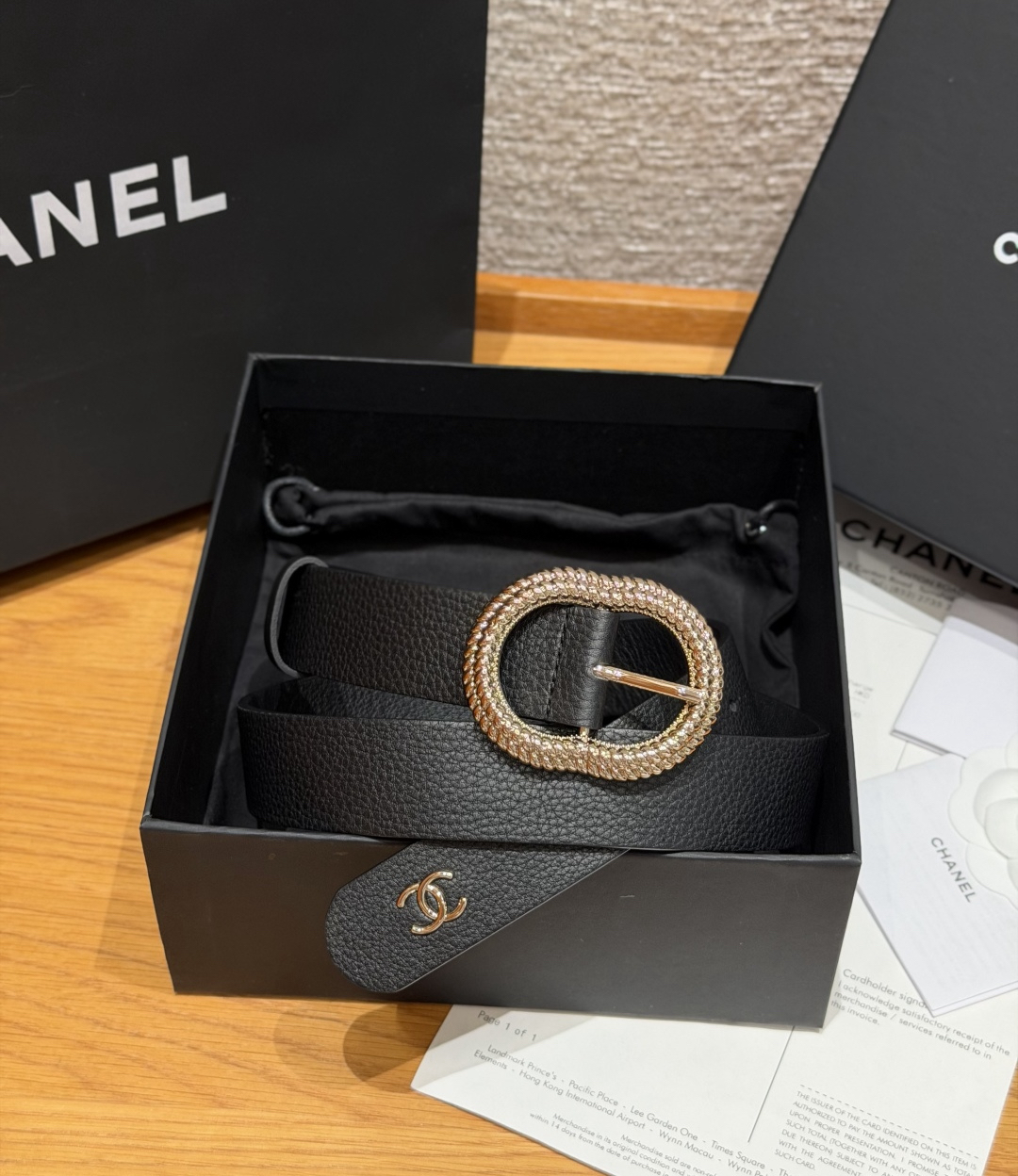 [TOP] CHANEL Cowhide Belt 3 cm - Black - 711 Luxury