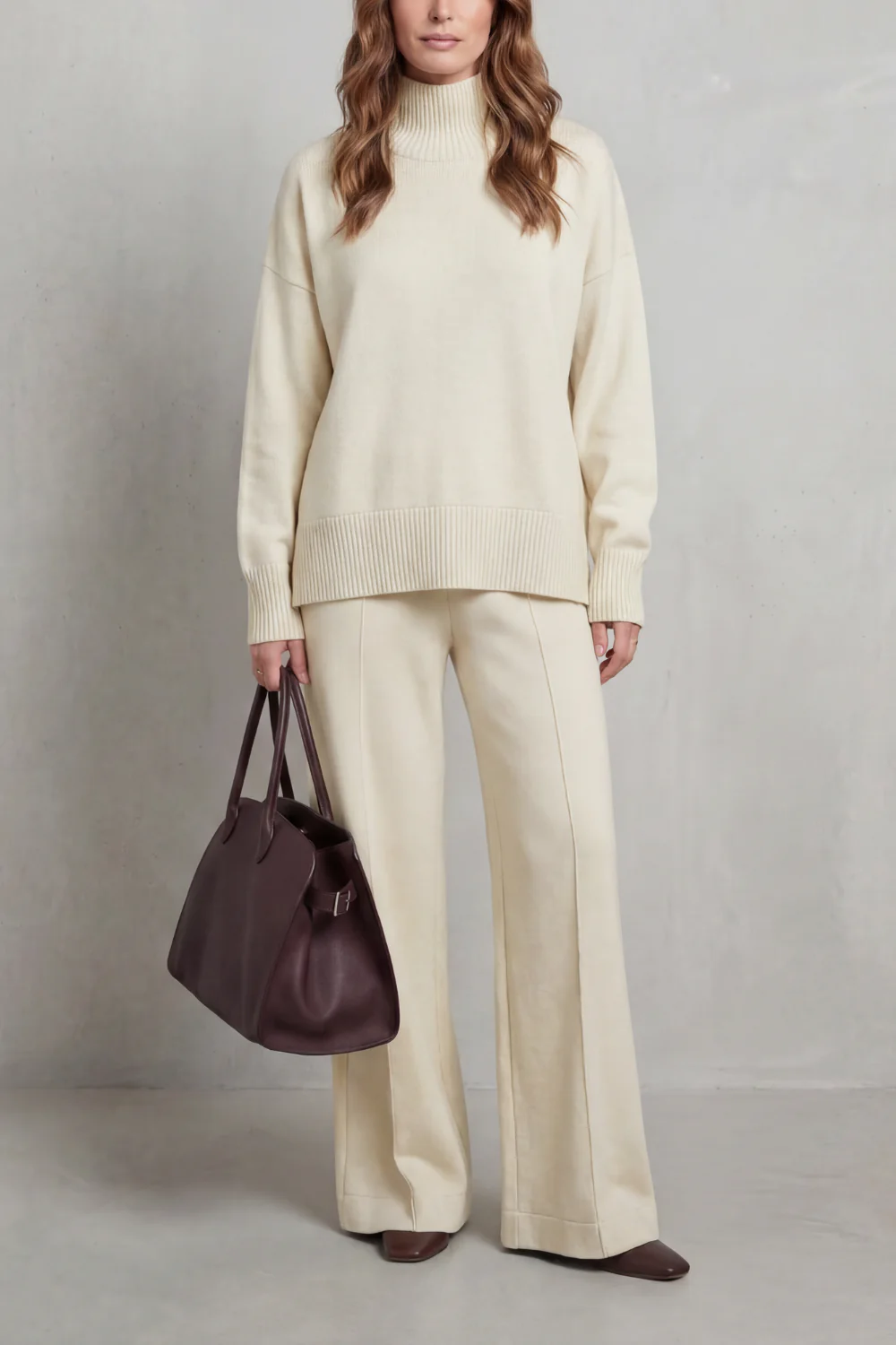 Casavella – Folded collar charm – Knit lounge set
