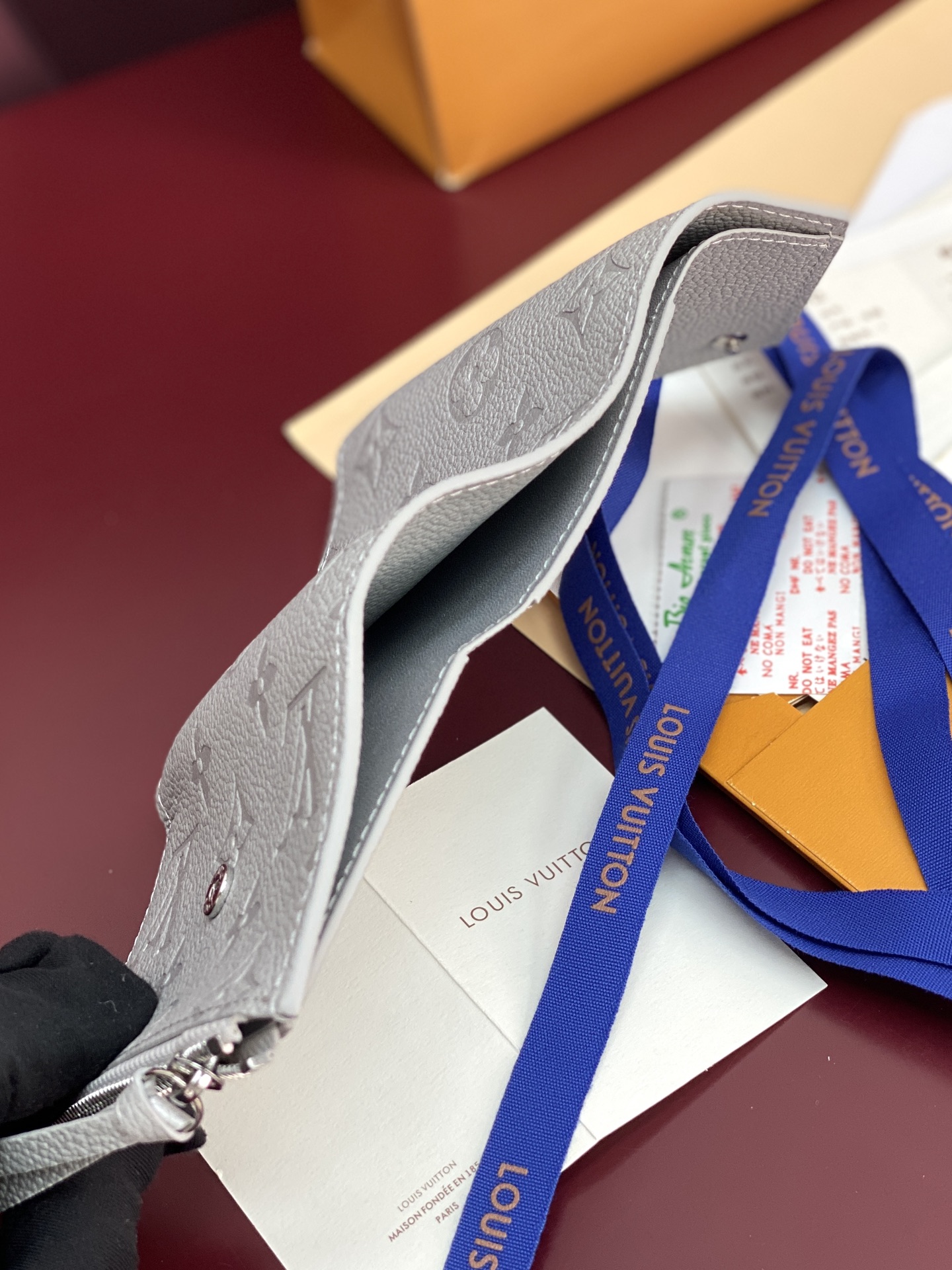 [TOP] Louis Vuitton LV Monogram Empreinte Wallet 12x9.5x2.5cm - Pearl Silver