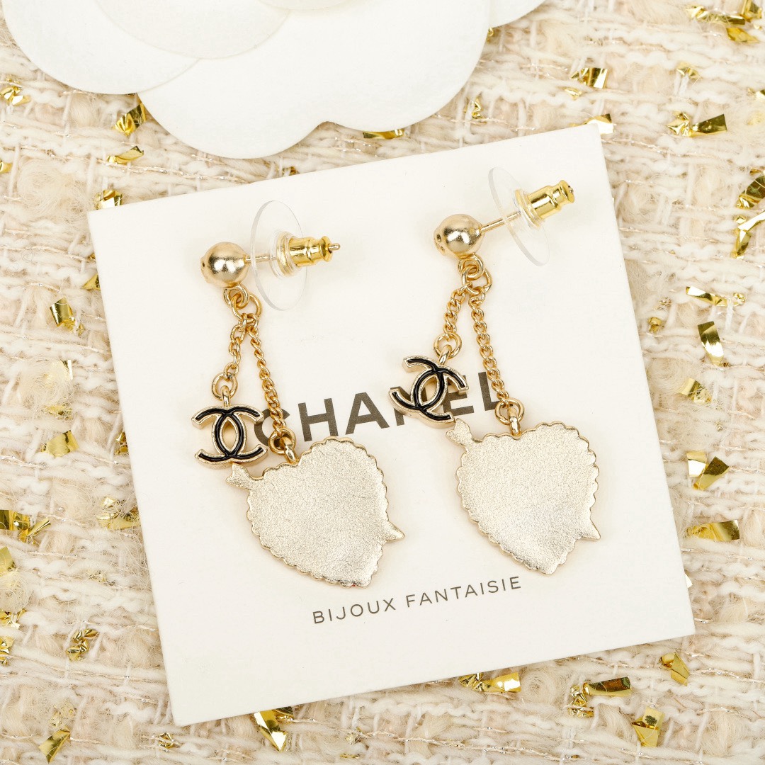 [TOP] CHANEL Earrings - Gold/Red