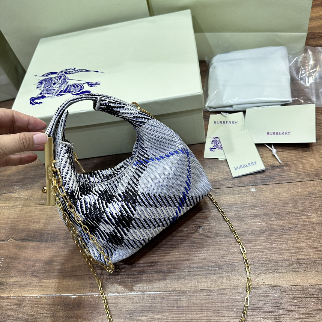 [TOP] BURBERRY Plaid Bag 16×10× 26cm - Purple - 711 Luxury