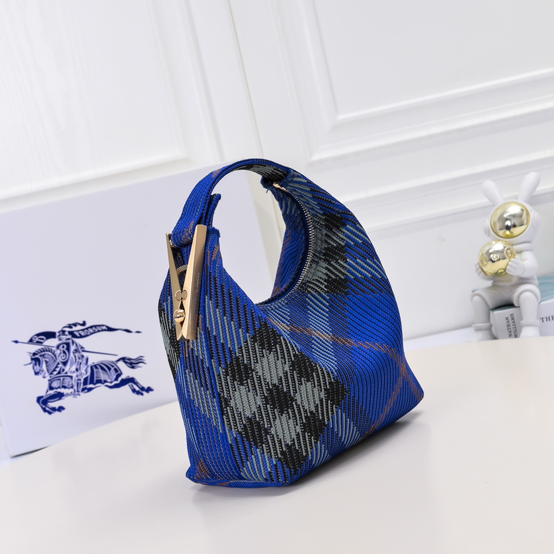 [TOP] BURBERRY Plaid Bag 21.5 x 10.5 x 23cm - Blue - 711 Luxury