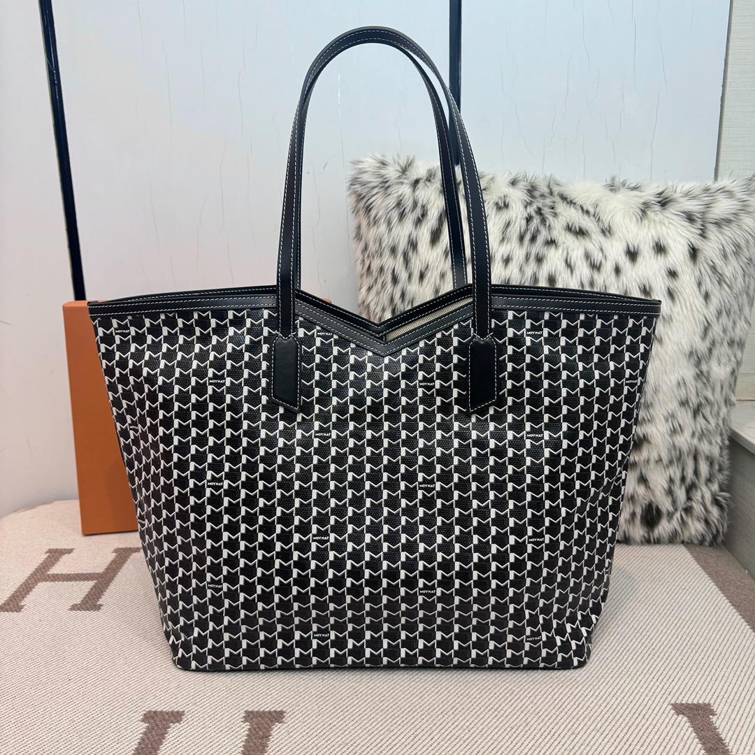 [TOP] MOYNAT M canvas Tote Bag 53x33x17cm - Black - 711 Luxury