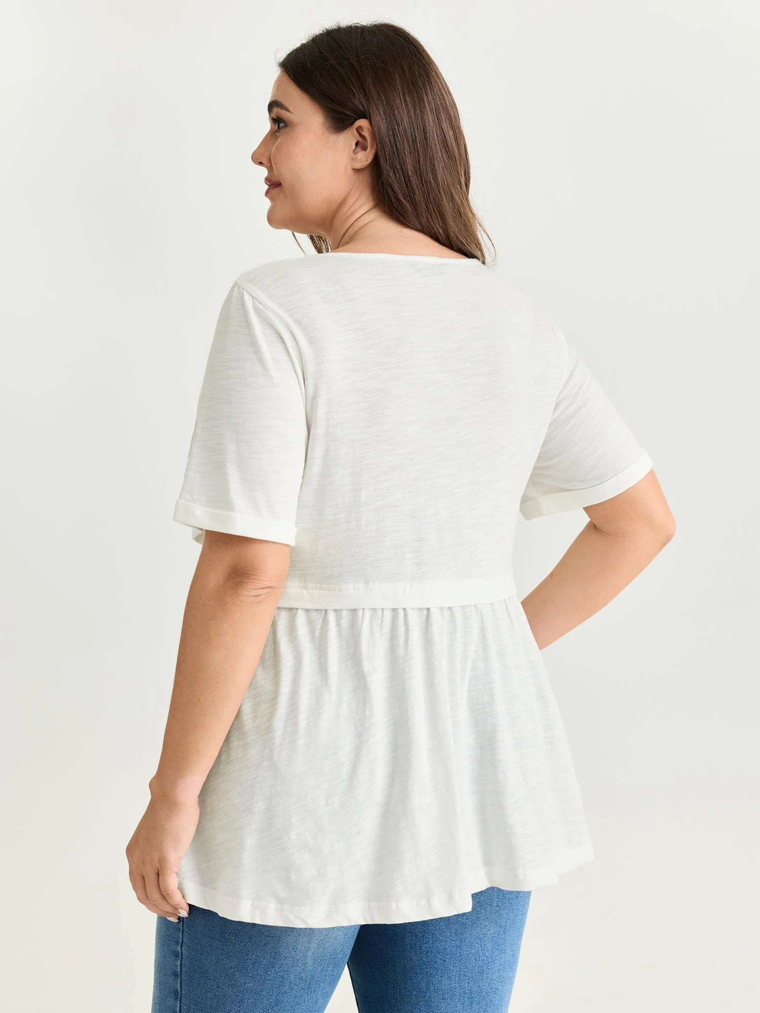 Pure Cotton Half Button Placket T-Shirt