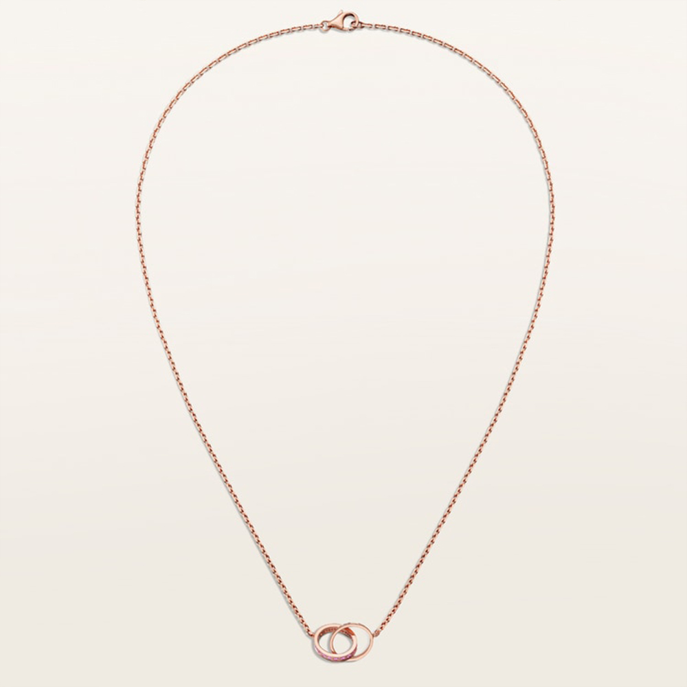 Cartier pink Jewelry Cartier Love Pendant Half-paved Pink Sapphire #395212 | Nigo Office