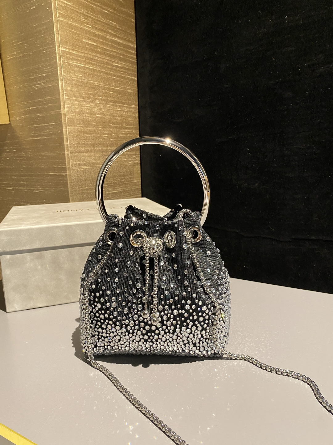 [TOP] JIMMY CHOO Bon Bon Bag 16x15x9.5cm - Black - 711 Luxury