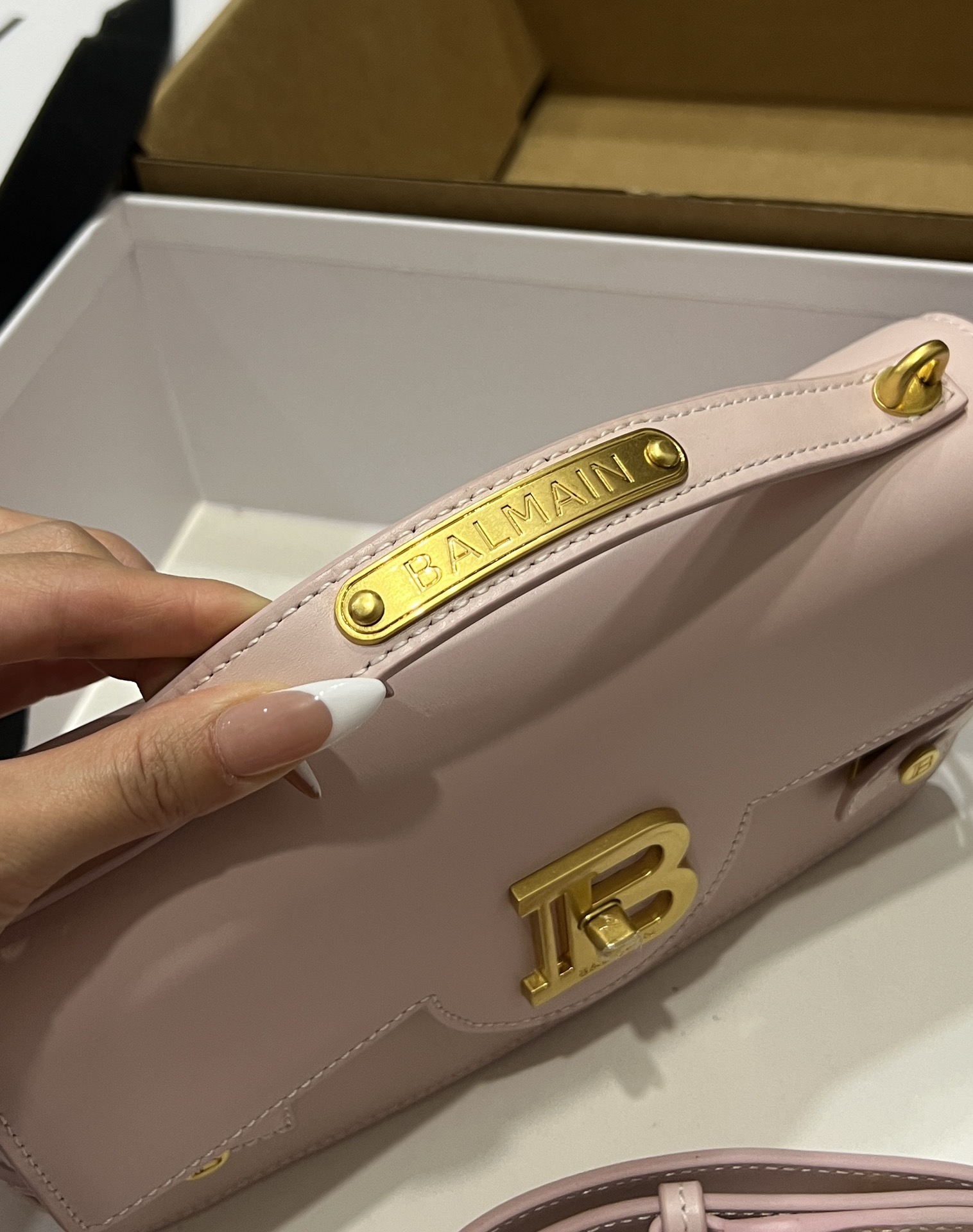 [TOP] BALMAIN Cowhide Bag 23*14*8cm - Pink - 711 Luxury