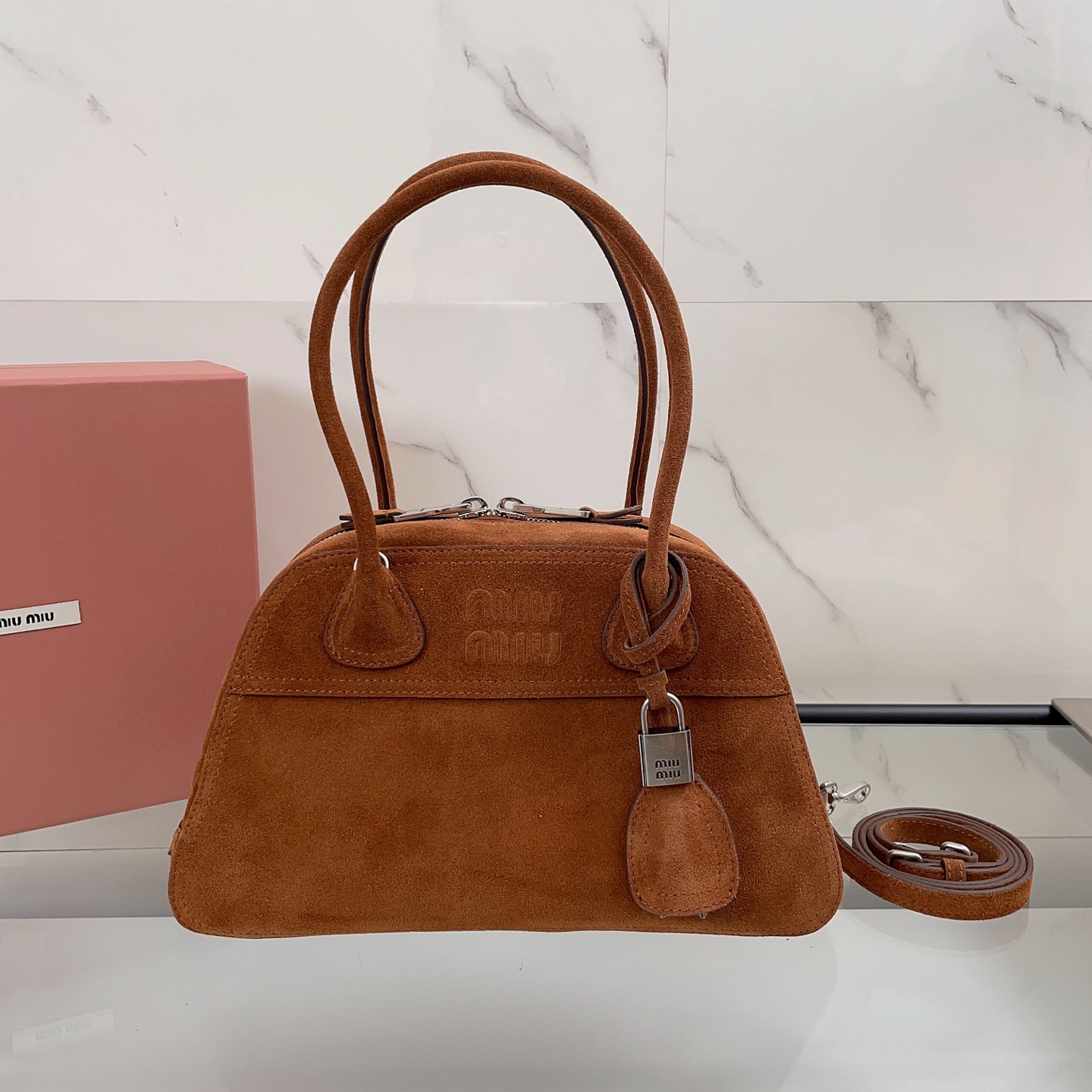 [TOP] Miu Miu Vivant Handbag 32X19.5X11CM - Brown - 711 Luxury