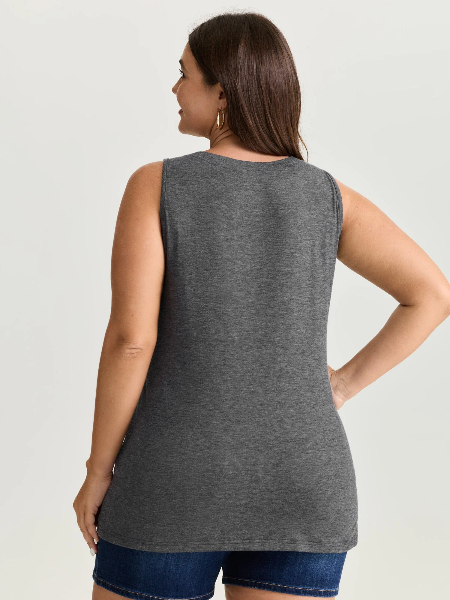 Supersoft Ocean Print Round Neck Tank Top
