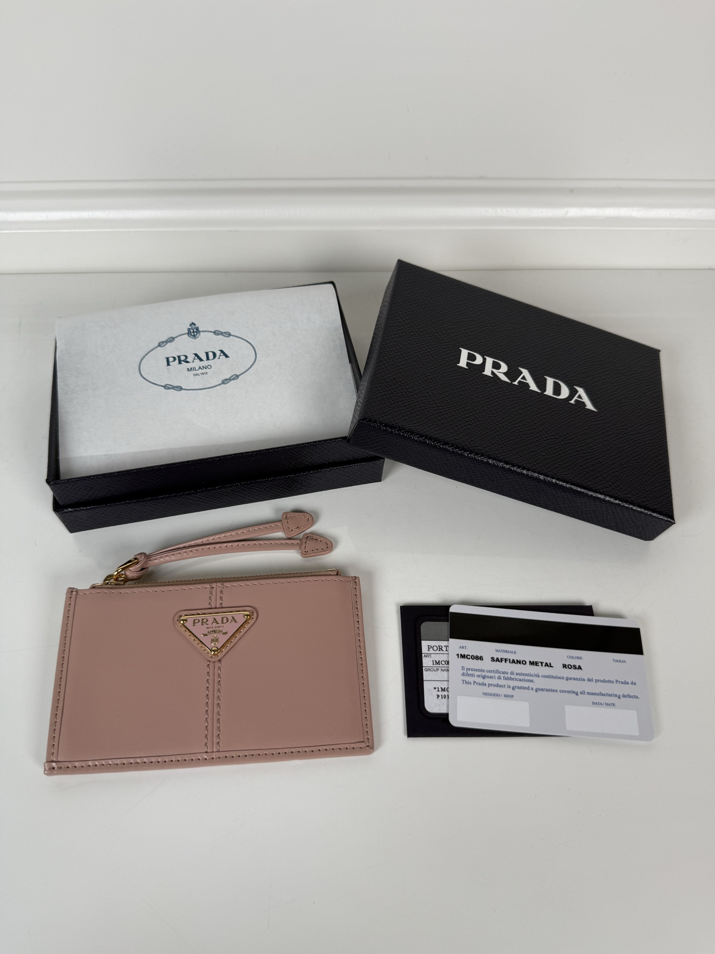 [TOP] PRADA Short Wallet 8cm*13cm - Pink - 711 Luxury