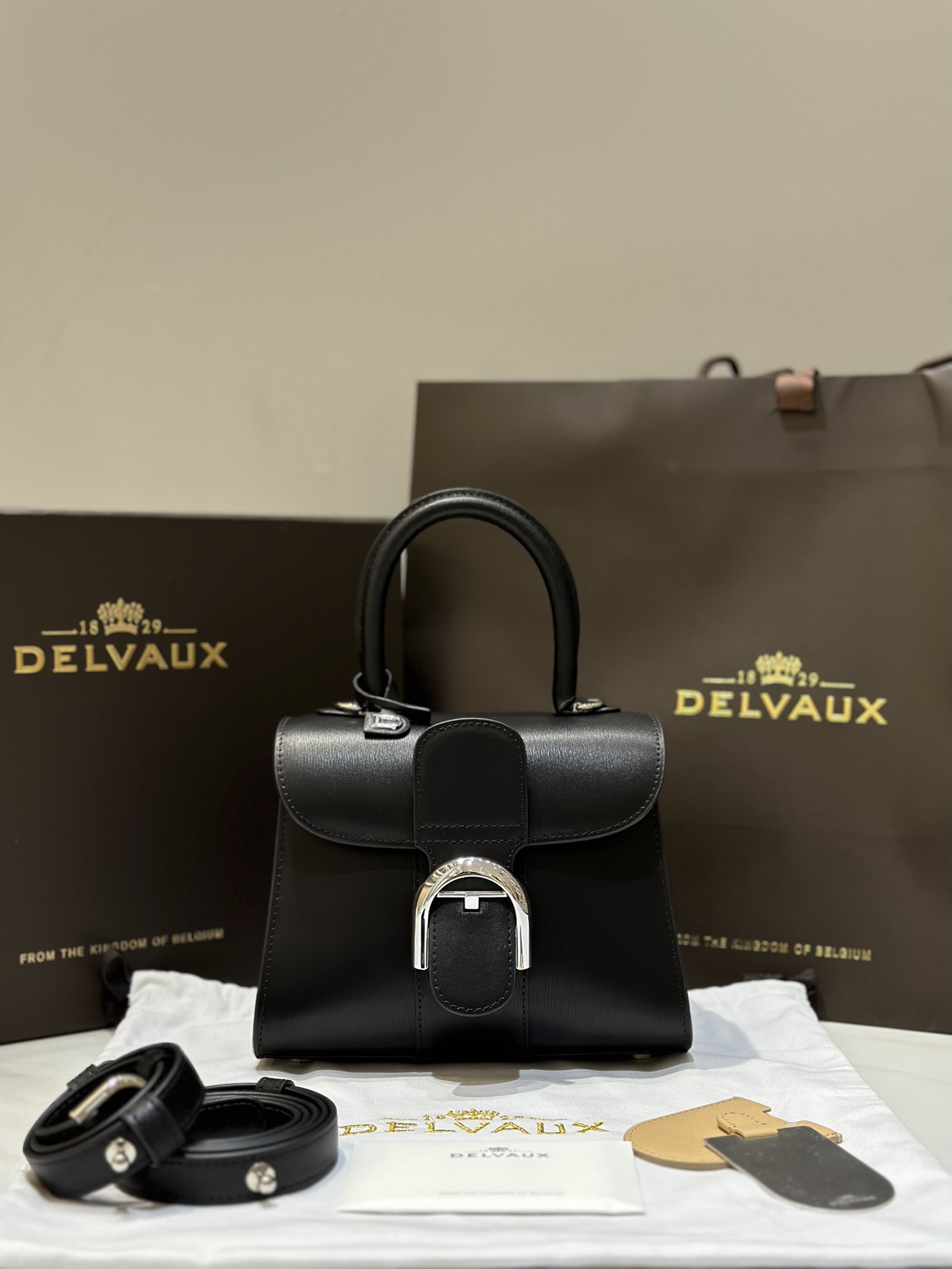 [TOP] Delvaux Brillant Bag Box Leather 20cm - Black - 711 Luxury