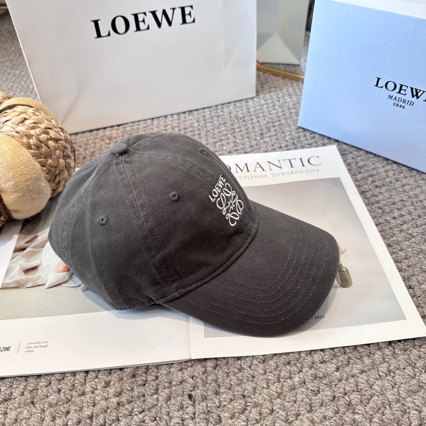 [TOP] LOEWE Baseball Cap - Grey - 711 Luxury