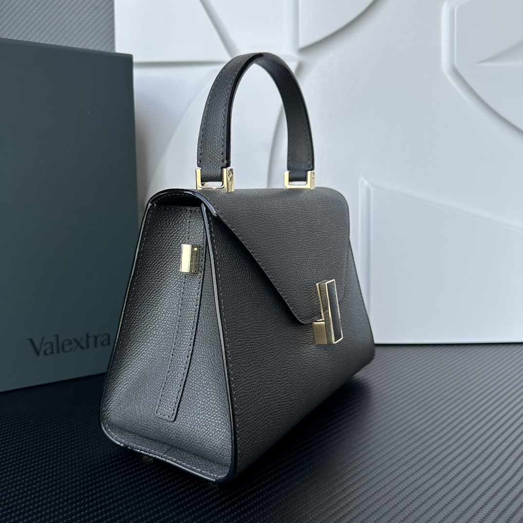 [TOP] VALEXTRA lside Bag 22x16.5x12cm - Dark Grey - 711 Luxury