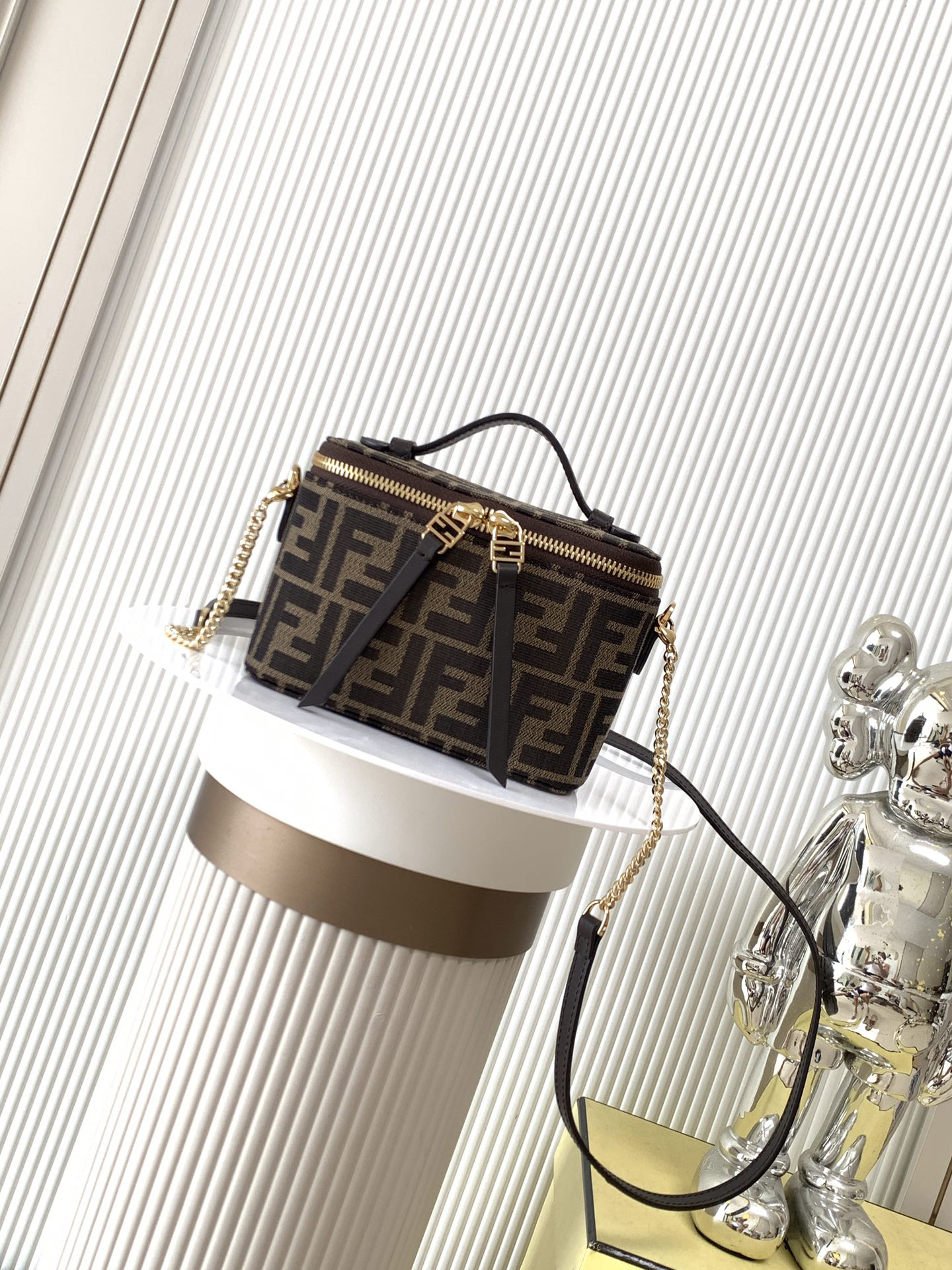 [TOP] FENDI Vanity Bag 16x8x11cm - Brown - 711 Luxury