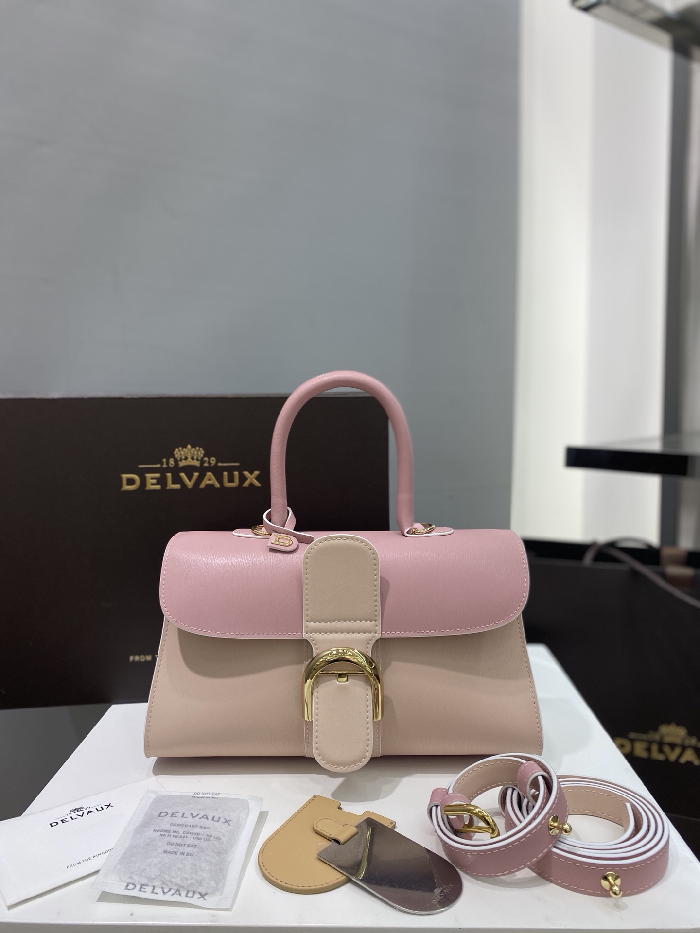 [TOP] Delvaux Brillant Bag Box Leather 28cm - Pink - 711 Luxury