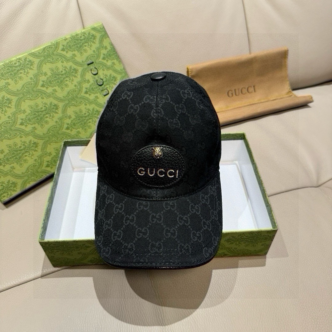 [TOP] GUCCI Baseball Cap - Black - 711 Luxury