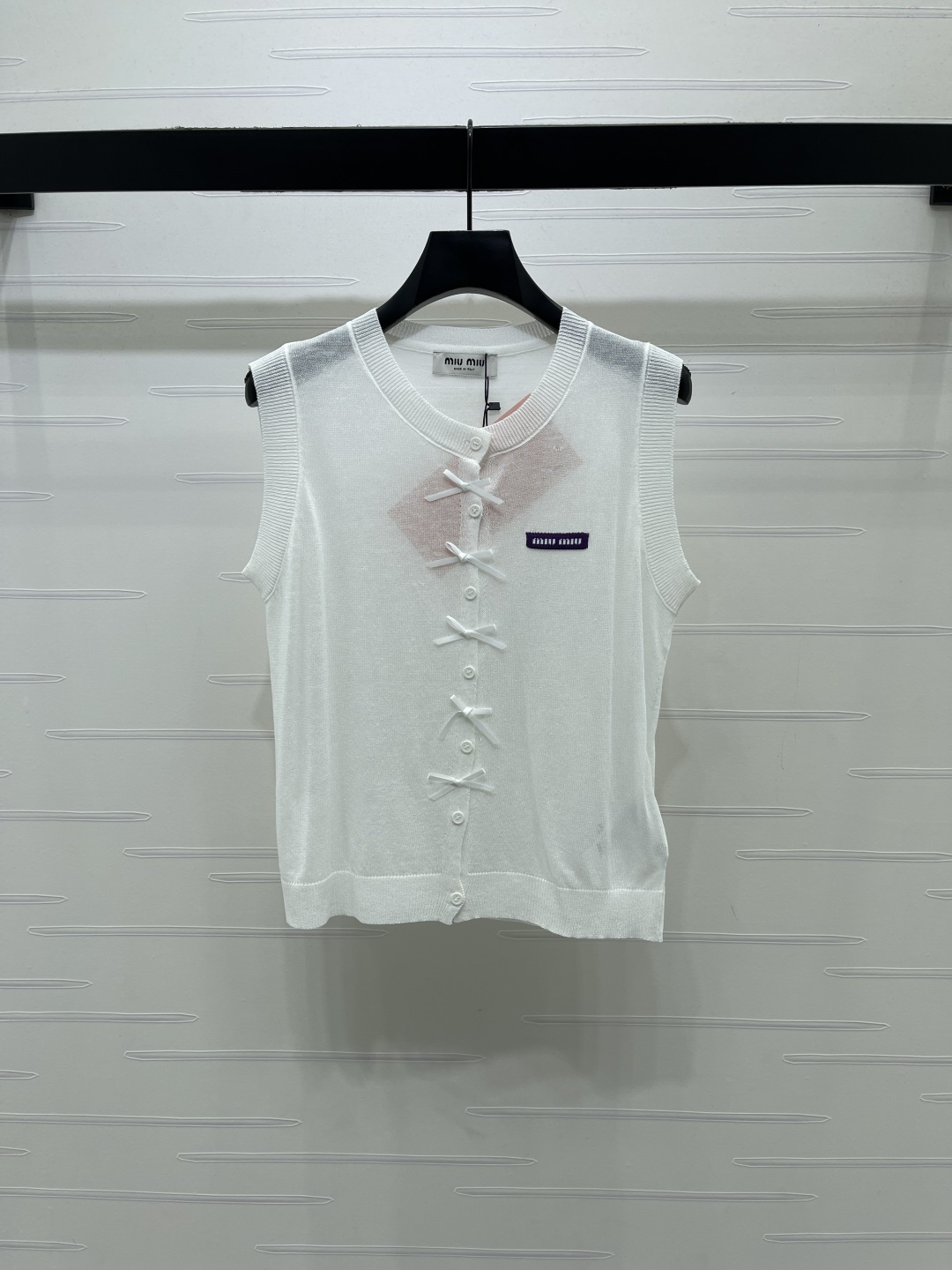[TOP] Miu Miu Knit Vest - White - 711 Luxury
