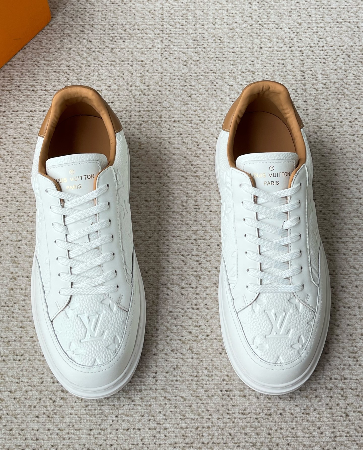Louis Vuitton Men's Beverly Hills Sneakers Fashion Casual Lace Up Black Cowhide Embossed Sneakers Shoes #71843