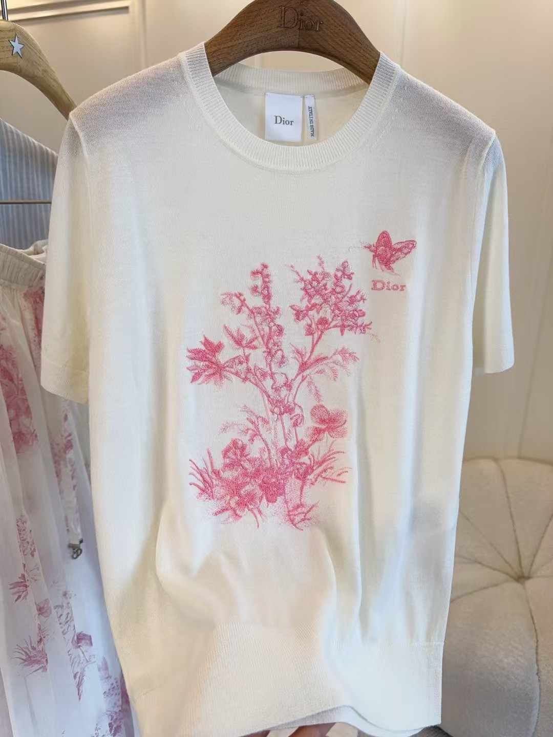 [TOP] Christian Dior  Knit Short Sleeve T-shirt - White - 711 Luxury