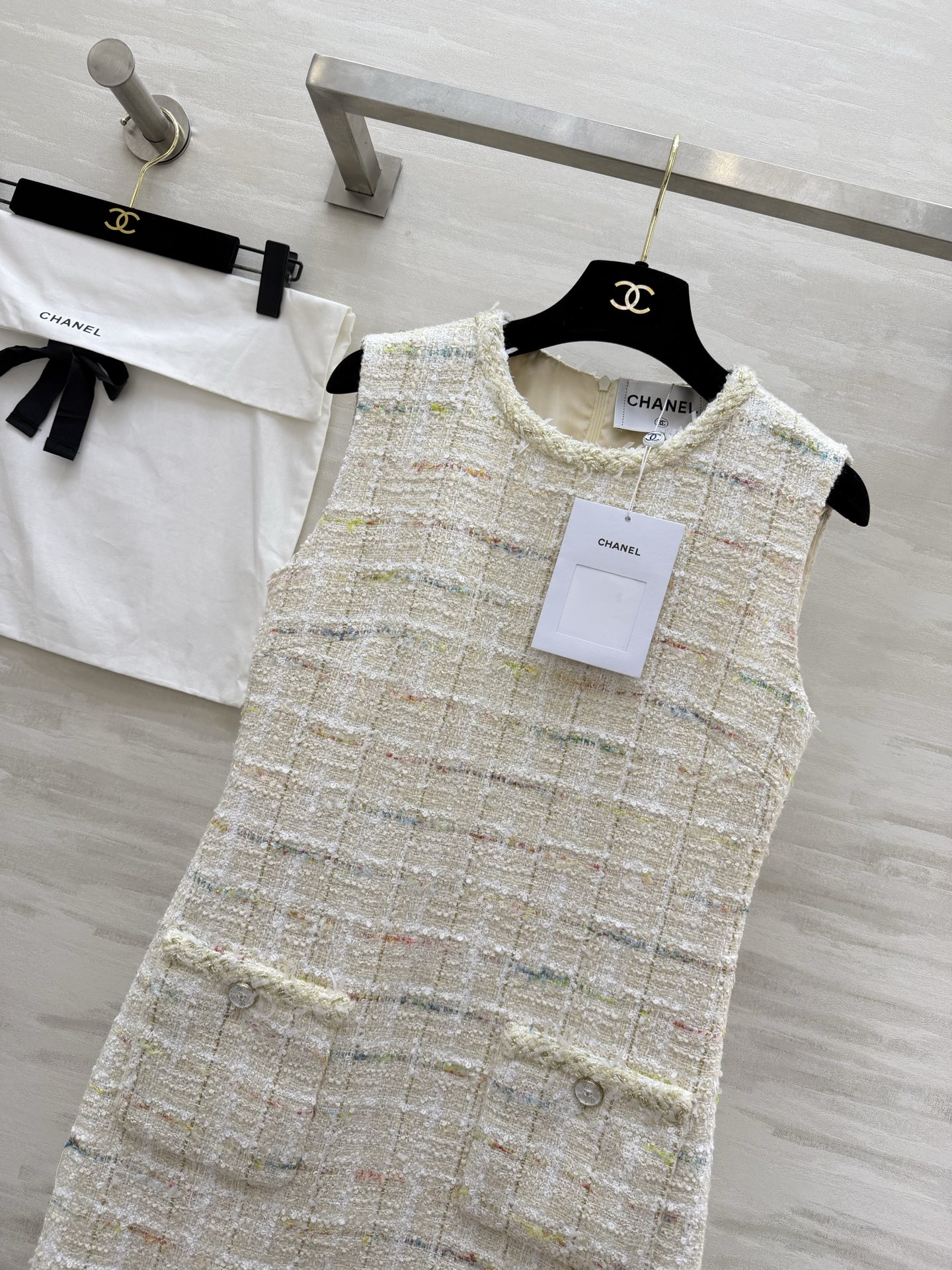 [TOP] CHANEL Sleeveless Dress - Beige - 711 Luxury