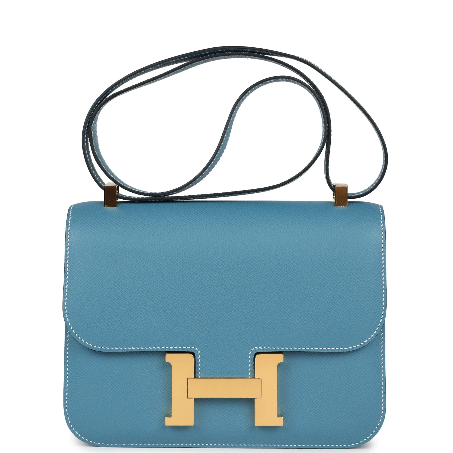 Hermes Constance  Blue Jean Epsom Gold Hardware