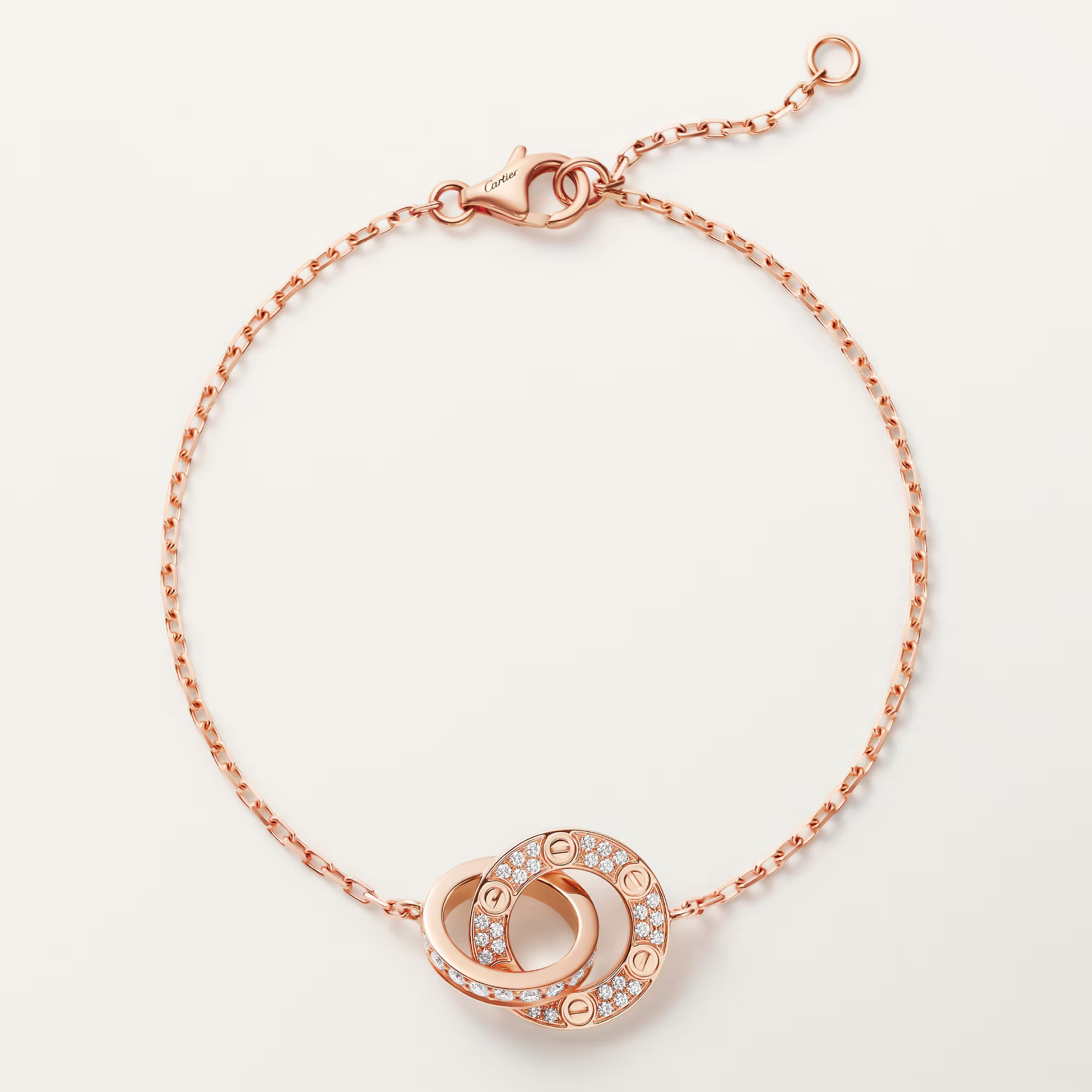 Carty Love Luna Loop Bracelet, Rose Gold, Paved