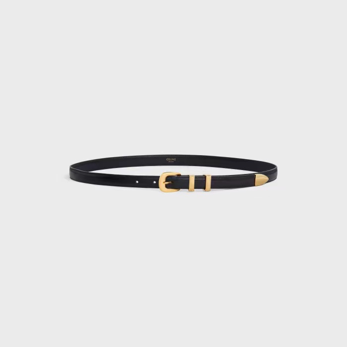 [TOP] CELINE Belt Calfskin 1.8cm - Black - 711 Luxury